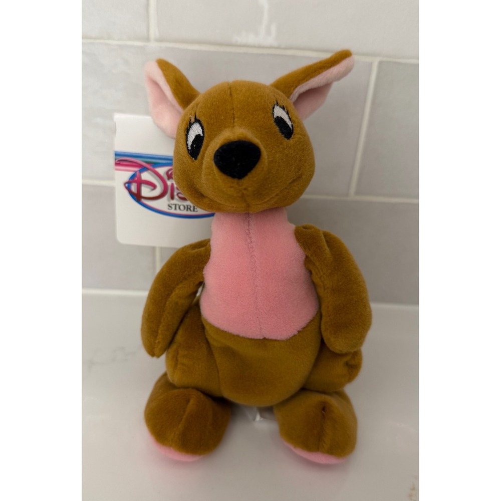 Disney Plush Kanga Winnie the Pooh Small Brown Pink Bean Bag NWT Vintageโ Style